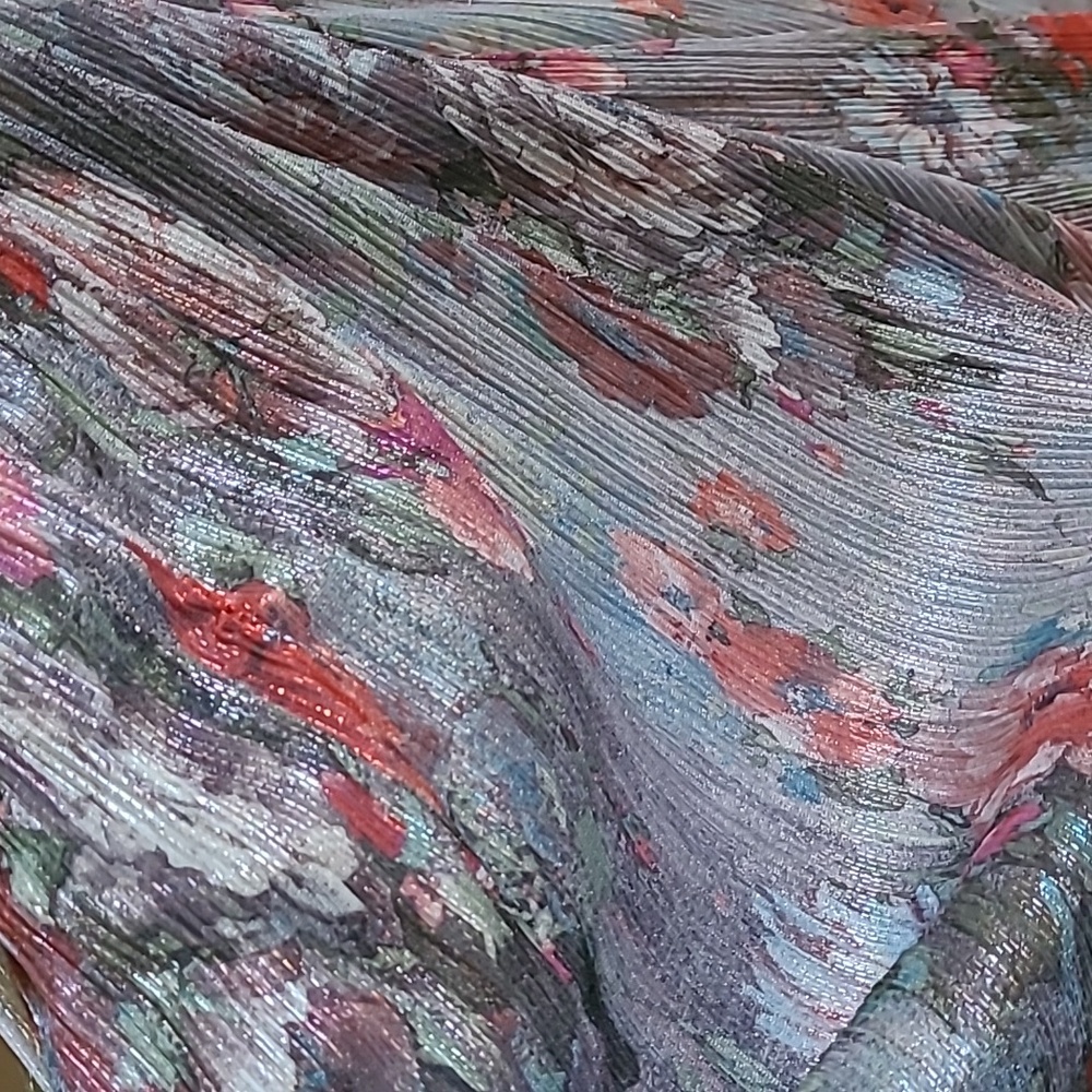 Eliza J V-neck Floral Shimmer Dress, Sz 2 - Picture 6 of 9